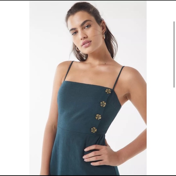 UO Riley Button-Down Linen Mini Dress - Picture 3 of 11